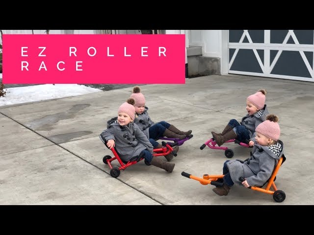 QUADRUPLETS LEARN TO RIDE EZ ROLLERS