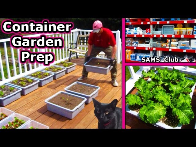 Container Garden Prep - Soil Planting Square Foot Gardening Patio