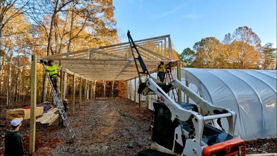 The Trusses Are Going Up! | Gardening with Creekside